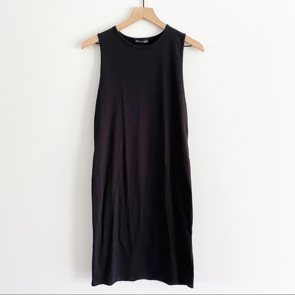 lamade Black Racerback Mesh Back Athleisure Bodycon Dress Small NWT